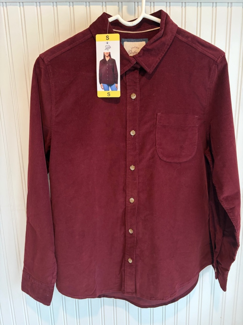 (2) Jachs Girlfriend Button-Up Shirts bundle! Burgundy and plaid